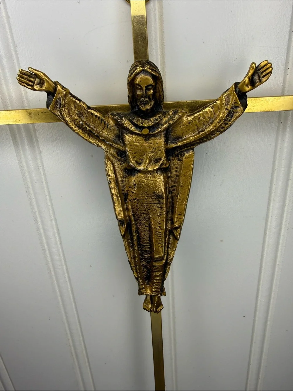 Gold Wall Cross with Christ Figure - Decorative Home Wall Decor
